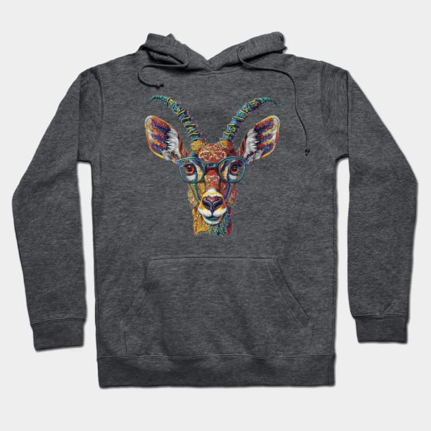 Rare & Rebellious: The Saola with Specs! Hoodie by Carnets de Turig